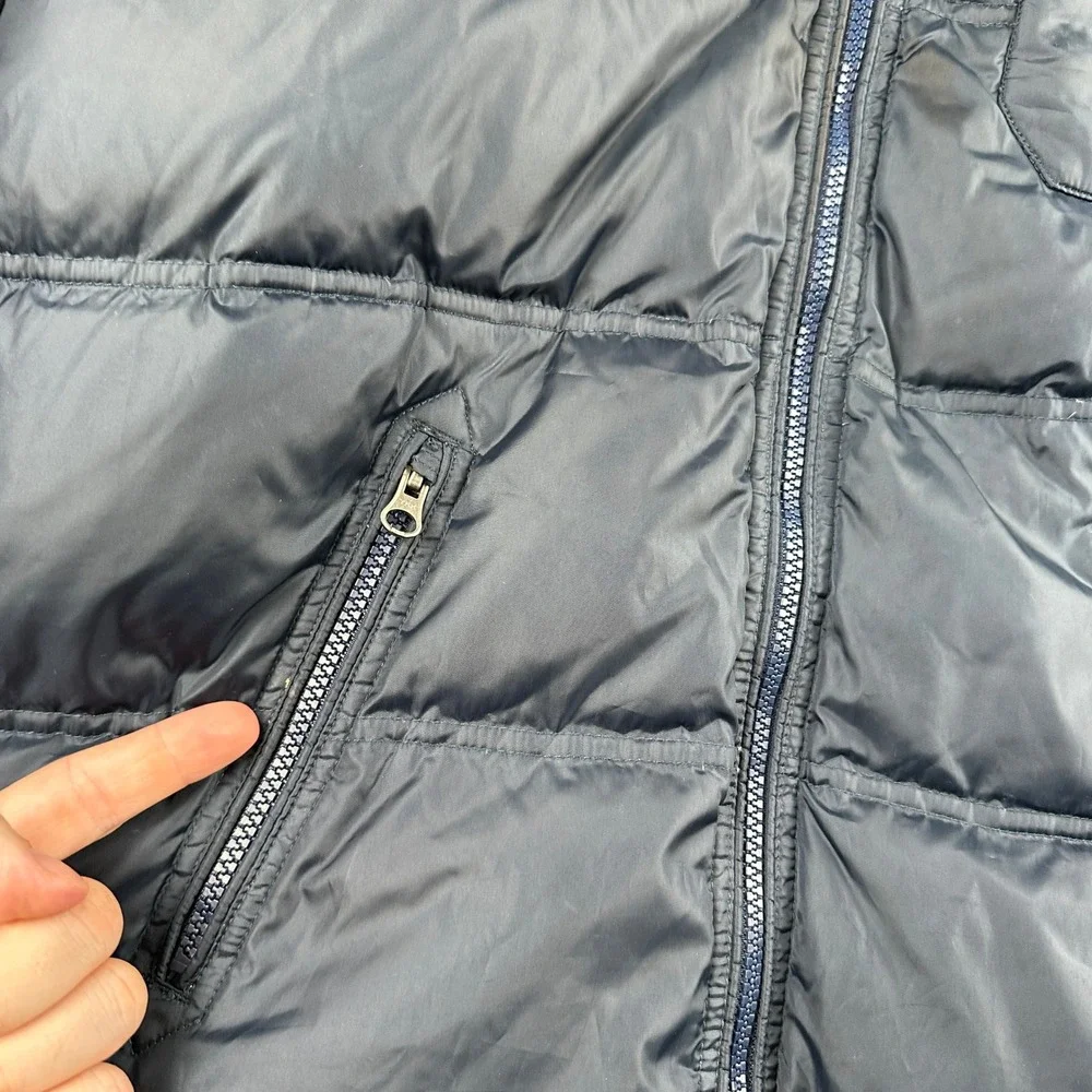 Gap Puffer Jacket Kids L (10) Navy Blue Down Filled Fall Quilted Full Zip